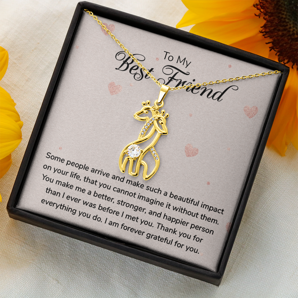 To My Best Friend - Grateful - Giraffe Necklace