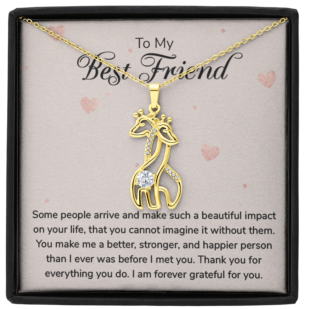 To My Best Friend - Grateful - Giraffe Necklace