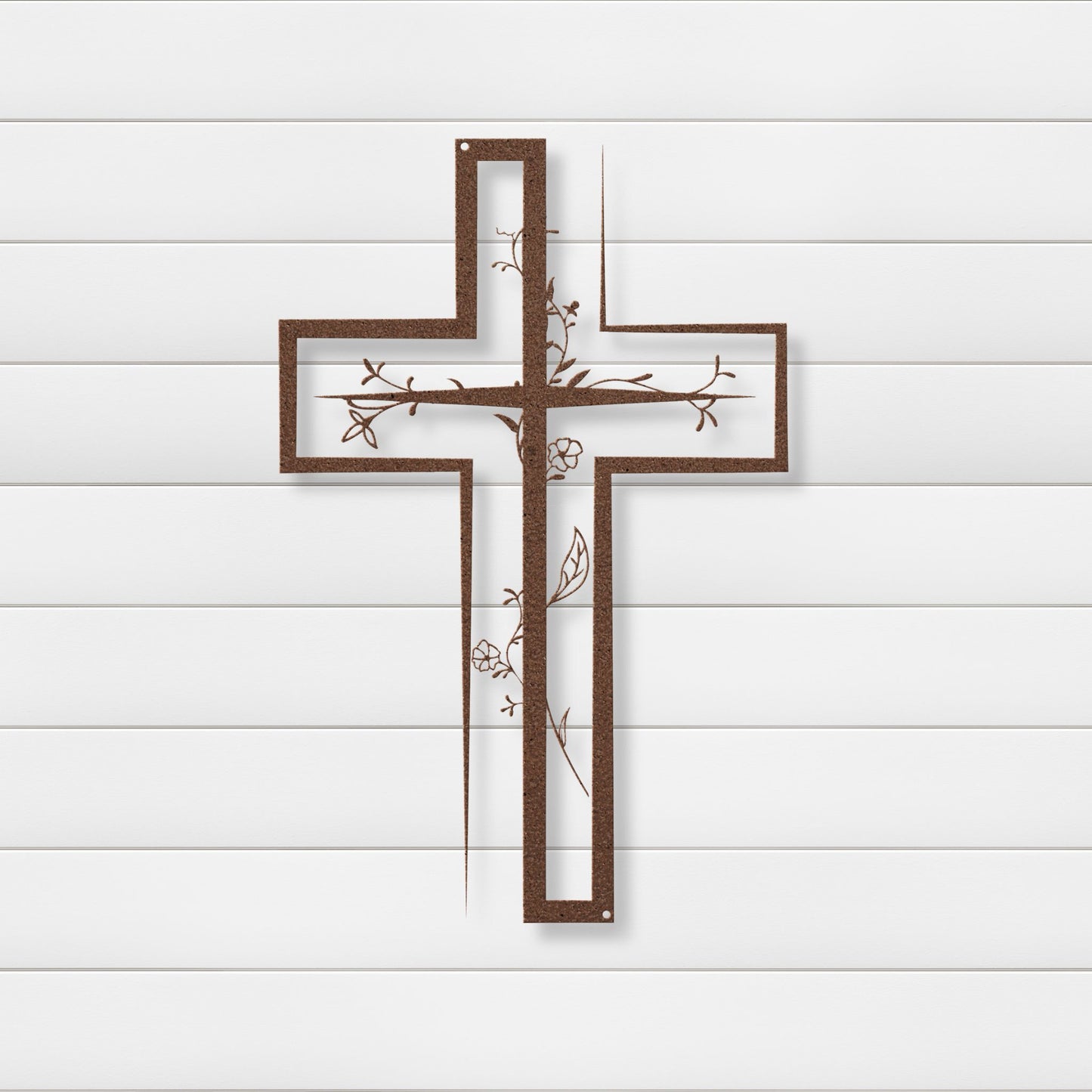 Floral Cross Metal Wall Art