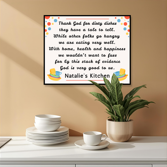 Thank God For Dirty Dishes Canvas Wall Art