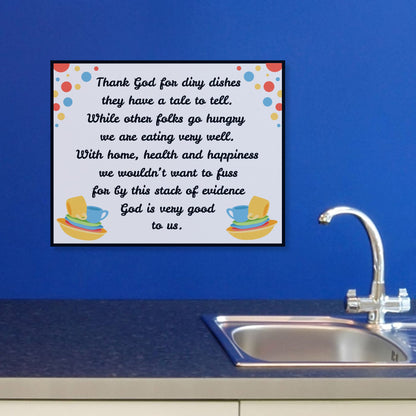 Thank God For Dirty Dishes Canvas Wall Art