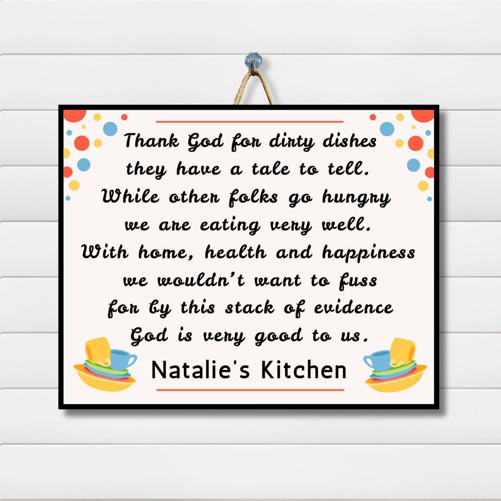 Thank God For Dirty Dishes Canvas Wall Art