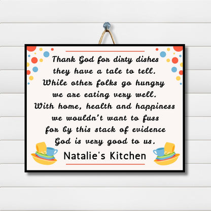 Thank God For Dirty Dishes Canvas Wall Art