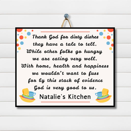 Thank God For Dirty Dishes Canvas Wall Art