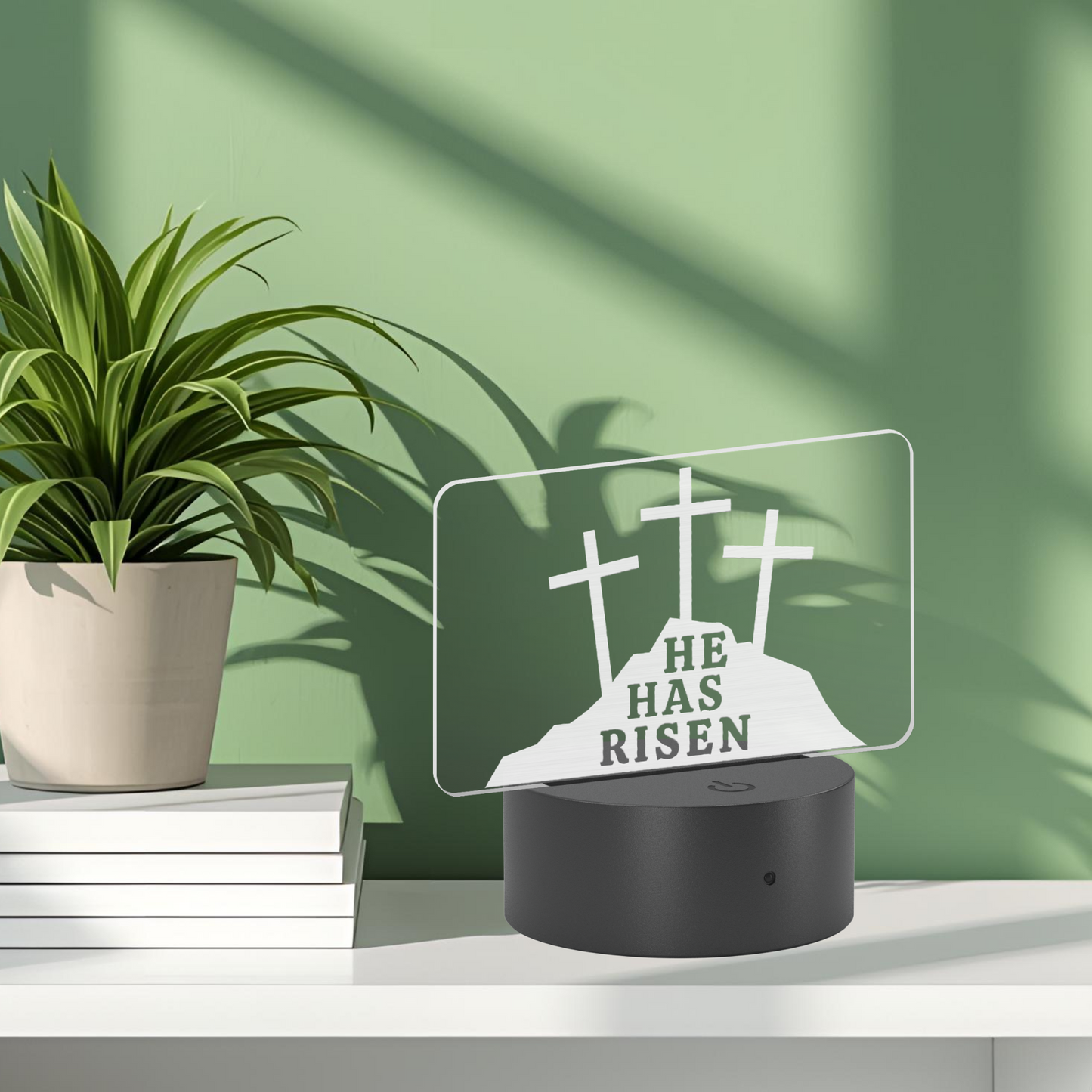 He Has Risen Etched Nightlight