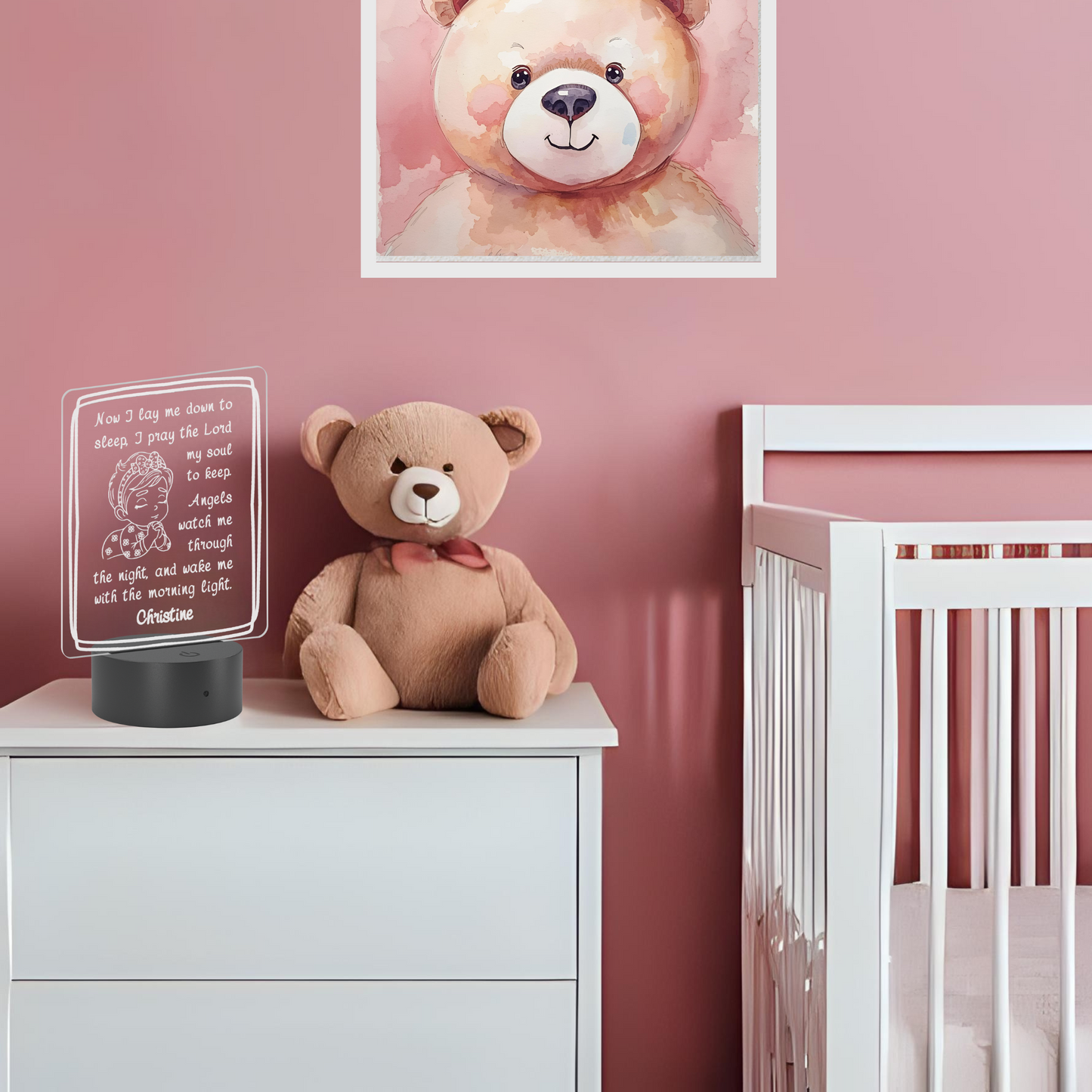 Now I Lay Me Down To Sleep - Girl Nightlight