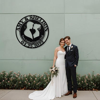 Two Under God Personalized Metal Wall Art